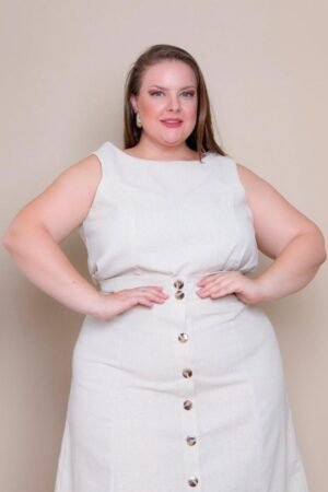 Conjunto linho saia e blusa plus size