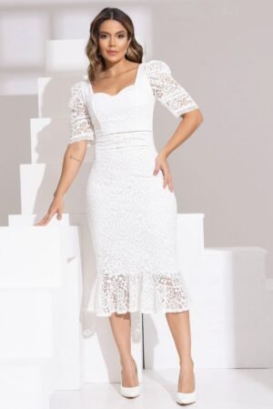 Vestido tubinho midi noiva