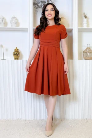 Vestido midi manga laço