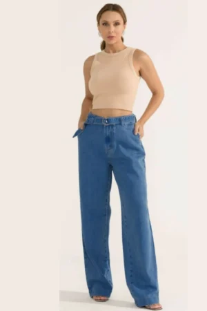 Calça jeans wide leg divero