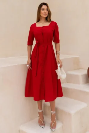 Chemise midi com faixa