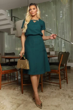 Conjunto saia e blusa manga curta