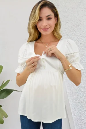 Bata amamentação manga curta