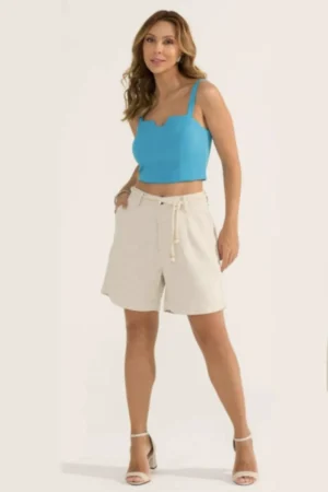 Bermuda slouchy divero eco com cinto corda