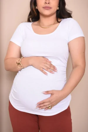 Camiseta canelada gestante
