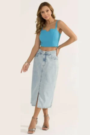Saia jeans midi divero