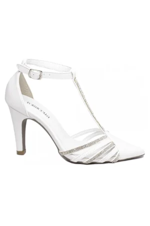 Scarpin branco com strass