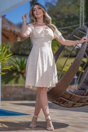 Vestido camponesa curto