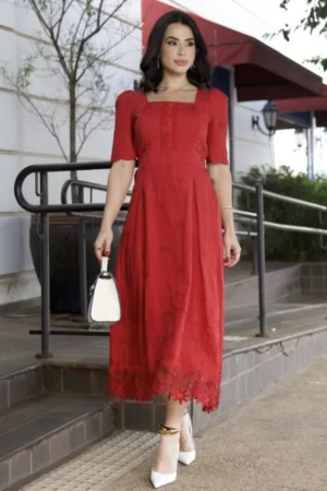 Vestido laise bordado