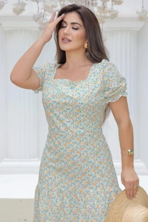 Vestido max midi estampa floral