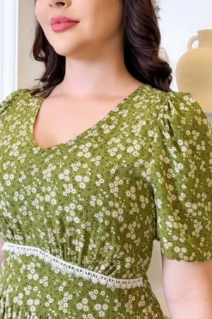 Vestido midi estampa floral