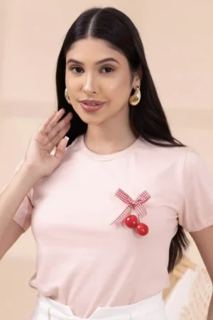 Camiseta broche cereja